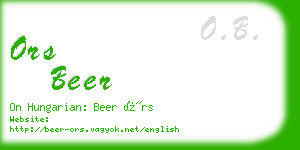 ors beer business card